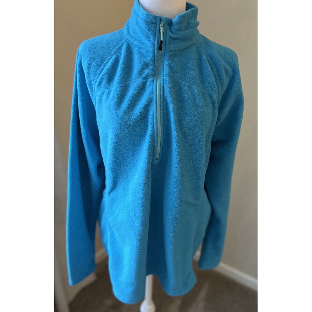 Eddie Bauer Women's XXL Fleece 1/2 Zip Pullover Jacket Cerulean Blue